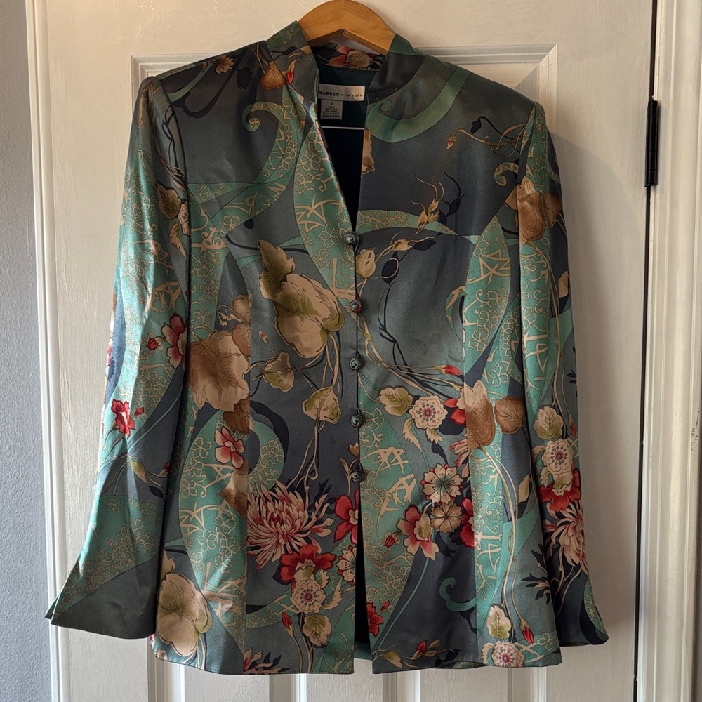Banana Republic Silk Blazer with Floral Design
